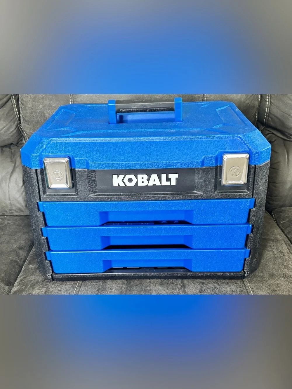Kobalt Blue Stackable 3-Drawer Tool Organizer - Portable Home Storage